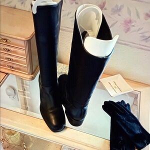 Black Knee-High Boots and Gloves